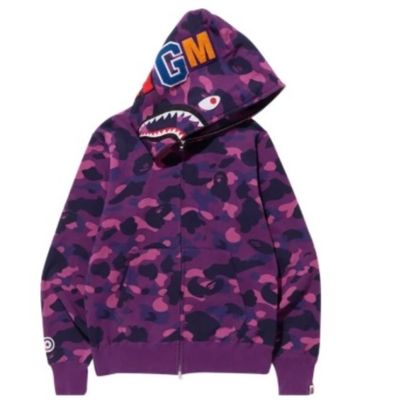 Bape Color Camo Shark Full Zip Hoodie - D
Purple 100% Authentic Small - Picture 1 of 5